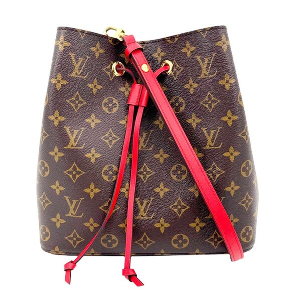 Louis Vuitton  Neonoe MM Monogram Canvas Shoulder Bag Red - Picture 1 of 11